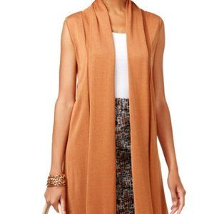 Joseph A Shawl-Collar Duster Sweater Vest Lion